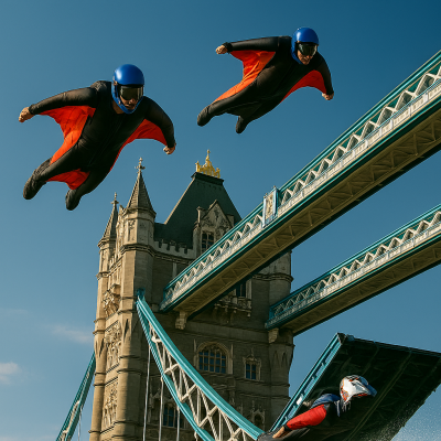 Wingsuit por el Tower Bridge: precisión en el aire